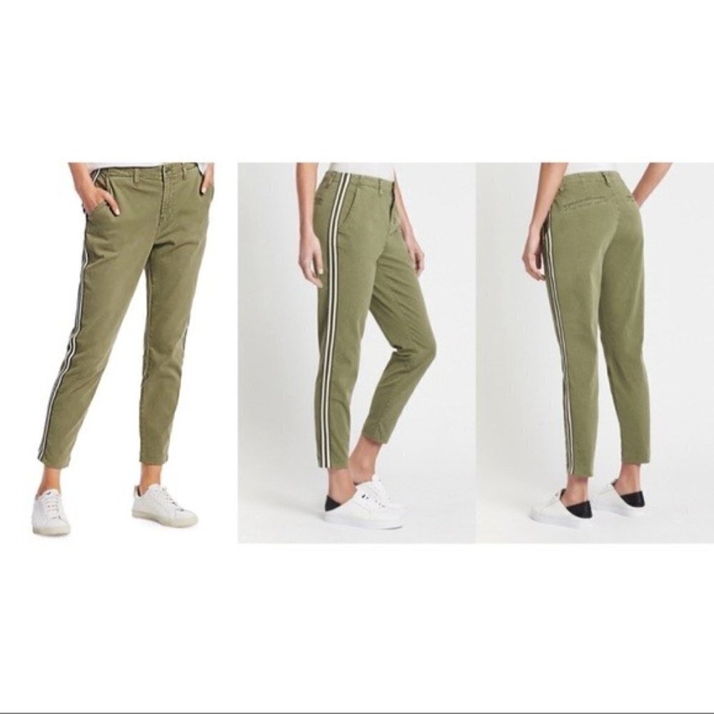 L' AGENCE Jem Skinny‎ High Rise Trouser Racer Stripe Brigade Color Size 24